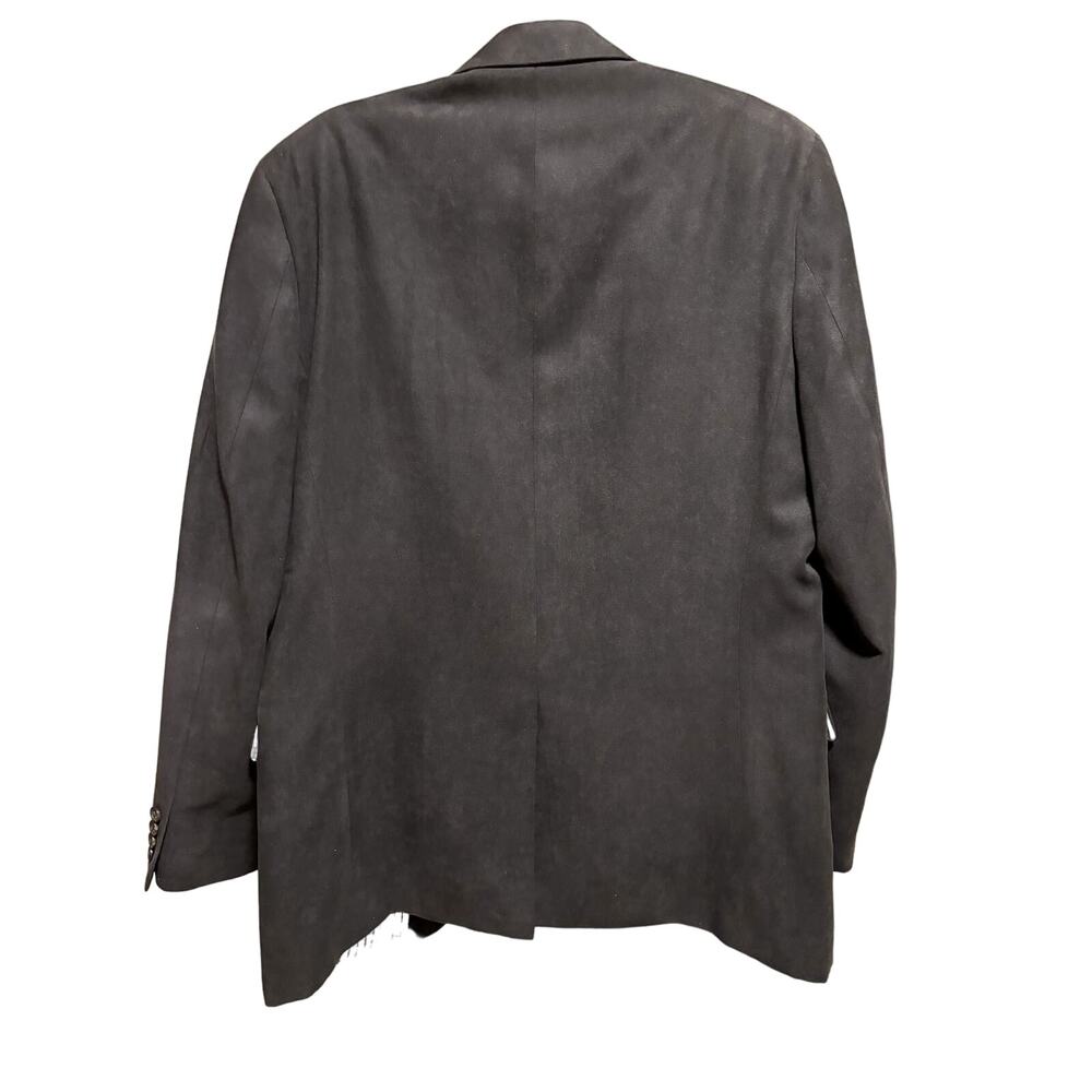 Ralph Lauren Jacket Men's Size 42L Black Faux Suede Single Breasted Blazer Soft - Picture 8 of 14